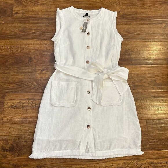 J.Crew Raw-hem mini shirt-dress in linen - Picture 1 of 6